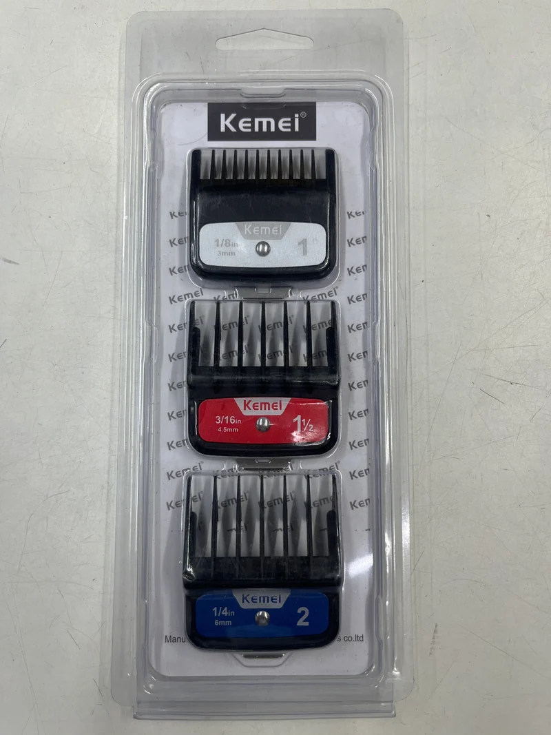Kemei Professional Clipper Guide Comb Set – 3 Piece Hair Clipper Attachments (3mm, 4.5mm & 6mm)