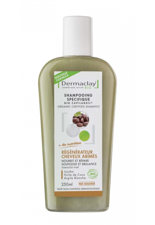 Shampoing bio a l'argile-Régénérateur Cheveux Abimés-250ml-Dermaclay