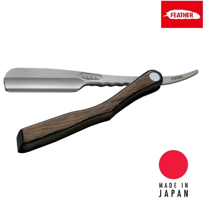 Feather Rasoir pliant en bois SS Japan Artist Club