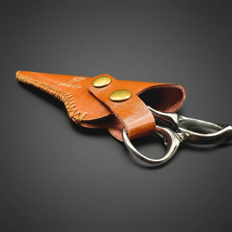 Protecteur de ciseaux simple de qualité supérieure Juntetsu - Cuir cousu à la main