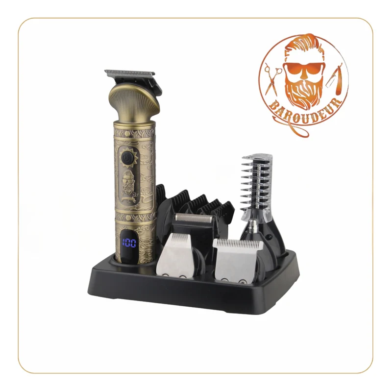 Tondeuse digitale barbe, cheveux et corps 6 en 1, Barber Pro Multi 6 Baroudeur