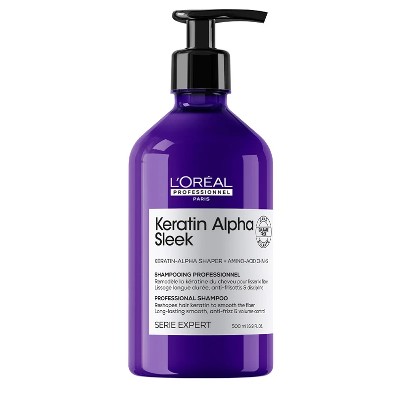 L'Oreal Professionnel Paris Serie Expert Keratin Alpha Sleek Shampoo 500ml - shampooing dompteur anti-frisottis
