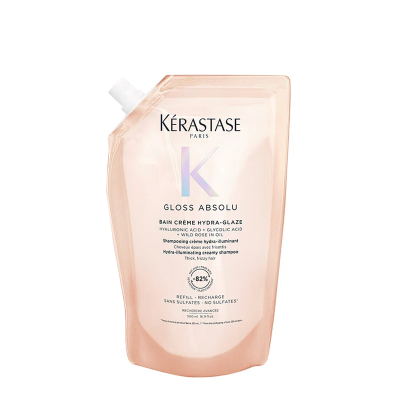 Kerastase Gloss Absolu Bain Creme Hydra Glaze Refill 500ml - recharge shampooing illuminant cheveux épais