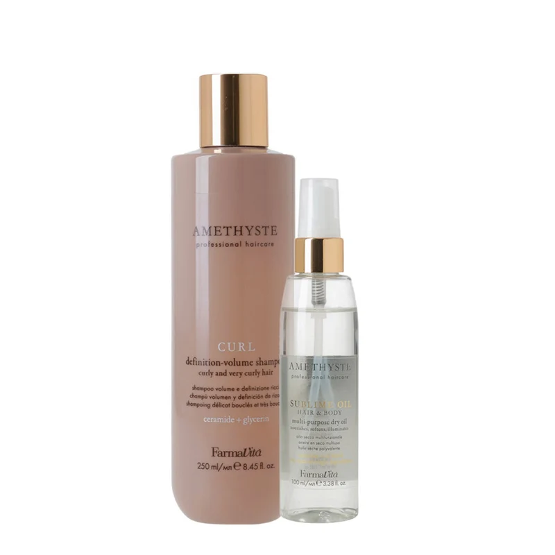 Farmavita Amethyste Curl Definition-Volume Shampoo 250ml Sublime Oil Hair & Body 100ml