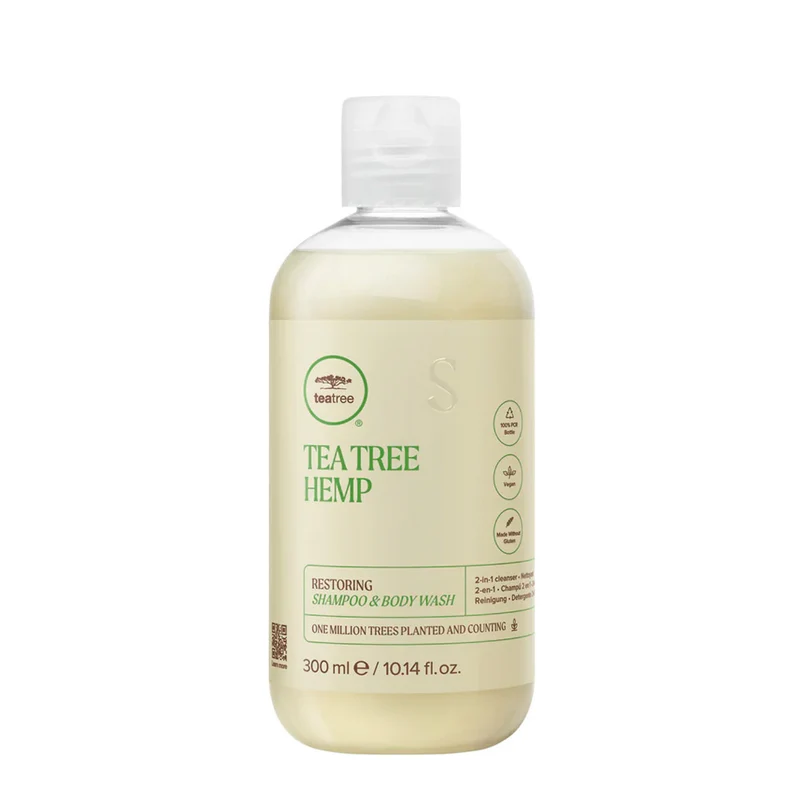 Paul Mitchell Tea Tree Hemp Restoring Shampoo & Body Wash 300ml - nettoyant 2 en 1 cheveux et corps