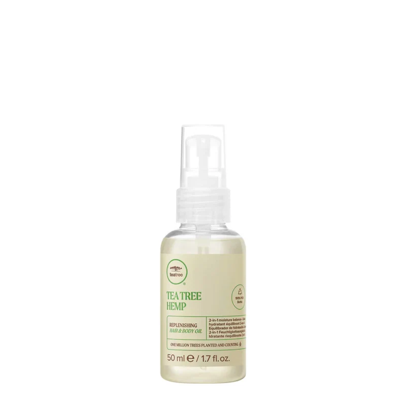 Paul Mitchell Tea Tree Hemp Replenishing Hair & Body Oil 50ml – huile 2-en-1 nourrissante et équilibrante