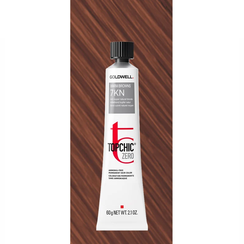 7KN Topchic Zero Warm Browns Mid Copper Natural Blonde Tb 60ml - coloration permanente sans ammoniaque