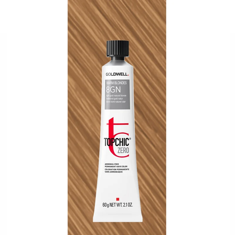 8GN Topchic Zero Warm Blondes Light Gold Natural Blonde tb 60ml - coloration permanente sans ammoniaque