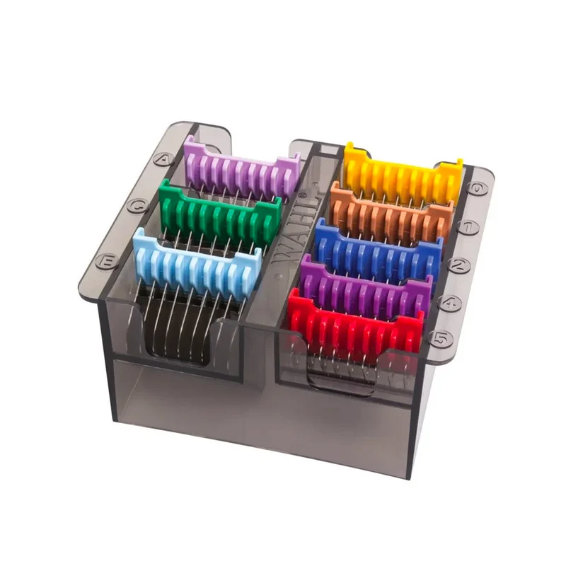 Wahl Pro Pet Stainless Steel Attachment Combs - ensemble de 8 contre-peignes avec distributeur