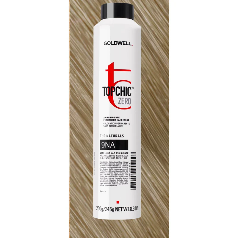 9NA Topchic Zero The Naturals Very Light Natural Ash Blonde Can 250ml - coloration permanente sans ammoniaque