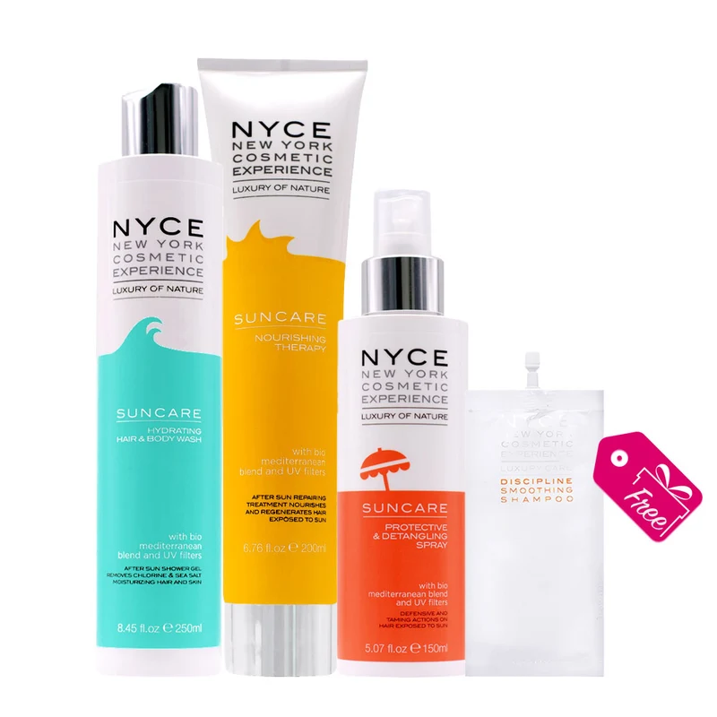 Nyce Suncare Hydrating Hair & Body Wash 200ml Nourishing Therapy 200ml Protective Spray 150ml +Shampoo 20ml OFFERT