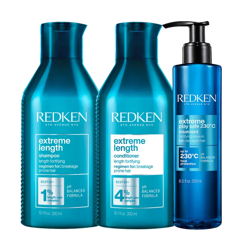 Redken Extreme Length Shampoo 300ml Conditioner 300ml Play Safe 250ml