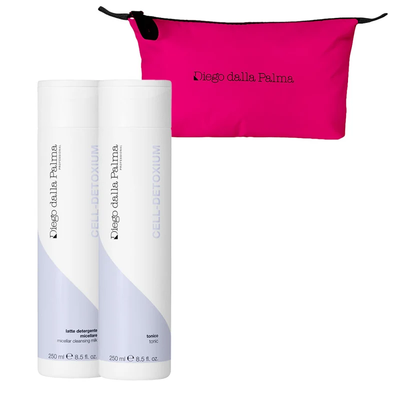 Diego dalla Palma Professional Cell-Detoxium Latte Detergente 250ml Tonico 250ml Pochette Fucsia OMAGGIO