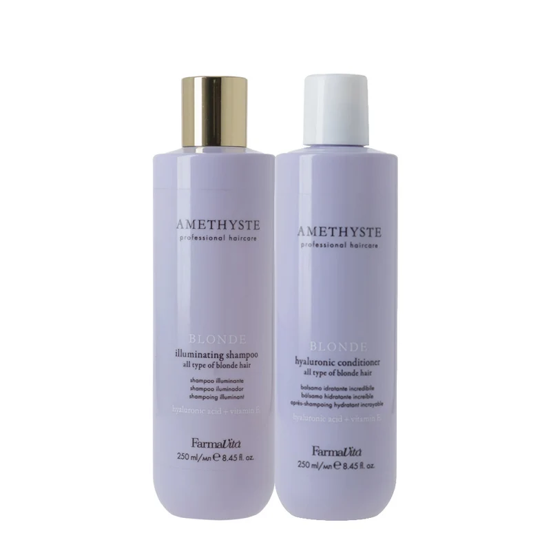 Farmavita Amethyste Blonde Cool Blonde Illuminating Shampoo 250ml Hyaluronic Conditioner 250ml