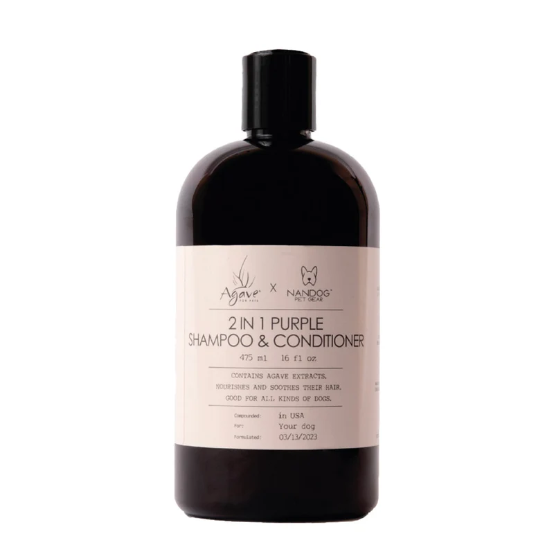 Agave Pet 2-1 Purple Shampoo 475ml - shampoing et après-shampoing anti-jaunissement pour chiens