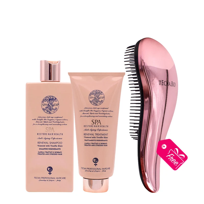 Tecna SPA Renewal Shampoo 250ml Treatment 200ml + Brosse GRATUITE