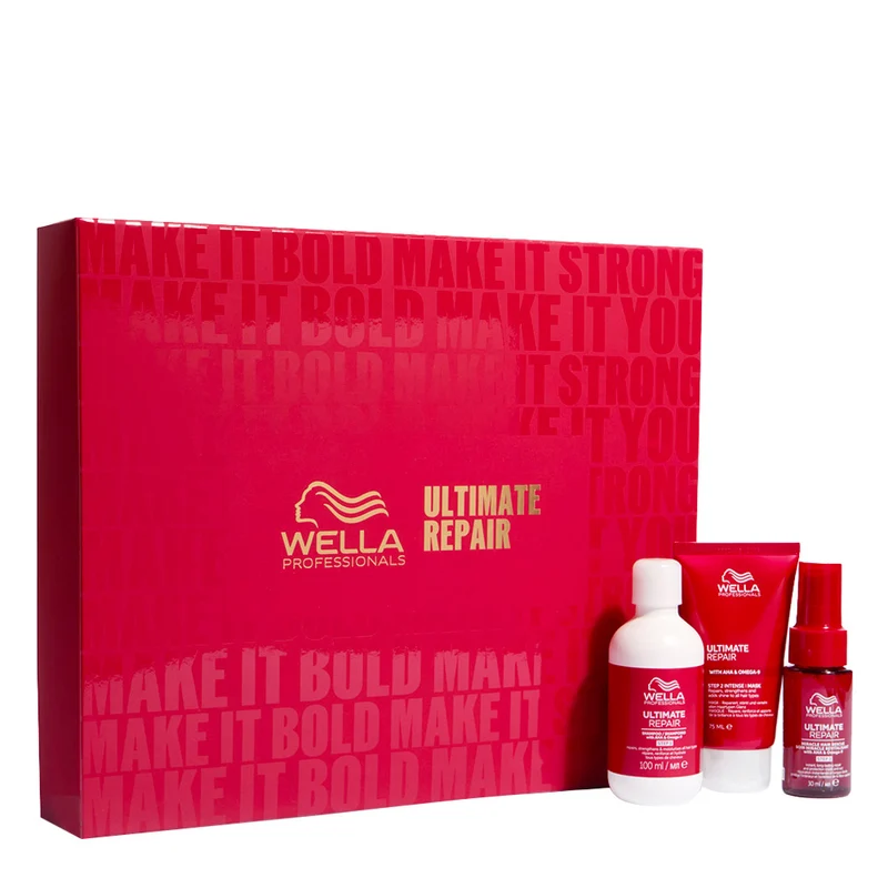 Wella Professionals Ultimate Repair Coffret Cadeau: Shampooing, Masque, et Miracle Hair Rescue 100ml+75ml+30ml