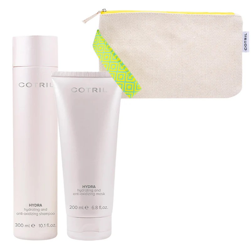Cotril Hydra Hydrating and Anti-Oxidizing Shampoo 300ml Mask 200ml + Pochette en Cadeau