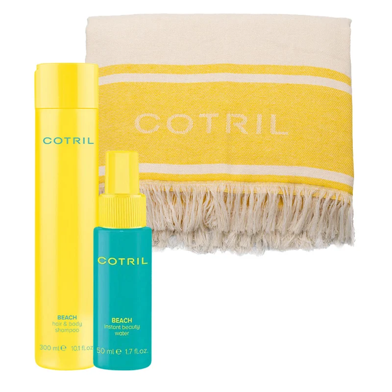 Cotril Beach Hair & Body Shampoo 300ml Instant Beauty Water 50ml + Serviette de plage en CADEAU