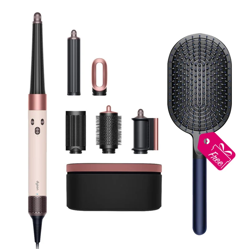 Dyson Airwrap i.d. Straight +Wavy Rose Poudré / Or Rose + Brosse Plate en CADEAU