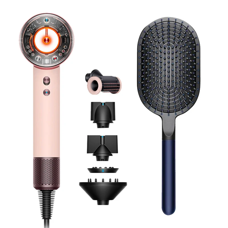 Dyson Supersonic Nural Straight + Wavy Phon Rose Poudré / Or Rose + Brosse Plate