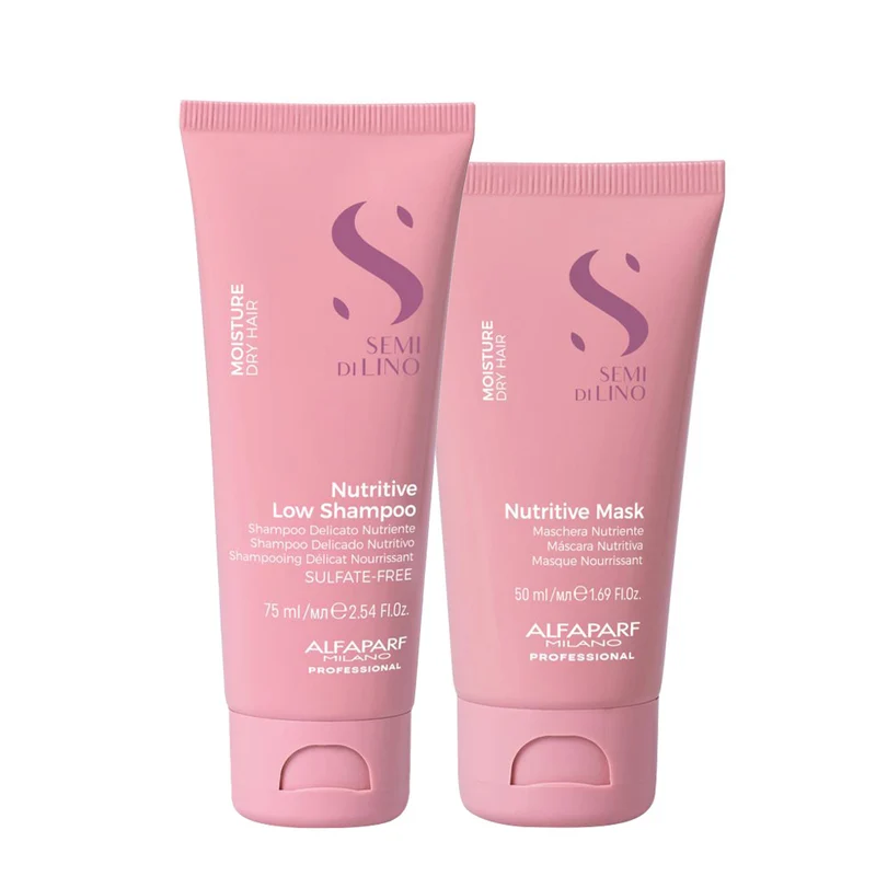 Alfaparf Milano Semi Di Lino Moisture Nutritive Low Shampoo 75ml + Mask 50ml GRATUITS