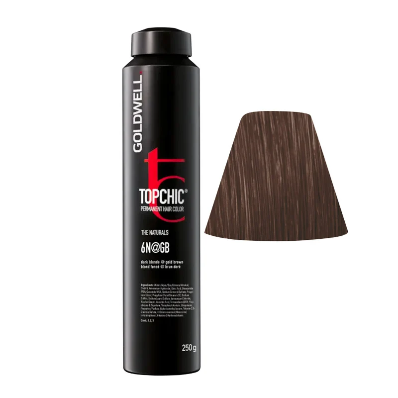 Goldwell Topchic Can 6N@GB Blond Foncé Elumenated Marron Doré 250gr - coloration permanente en bombe