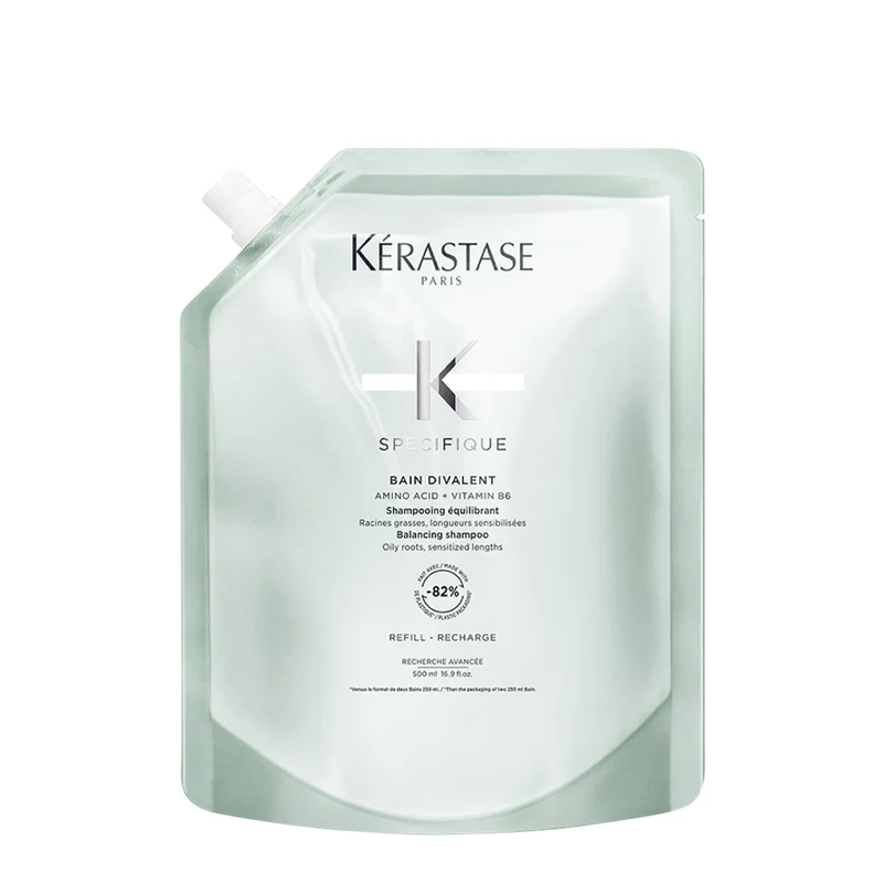 Kérastase Spécifique Bain Divalent Refill 500ml - shampoing eco recharge cheveux gras