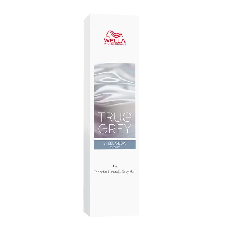 Wella True Grey Steel Glow Medium 60ml - tonifiant pour cheveux gris acier