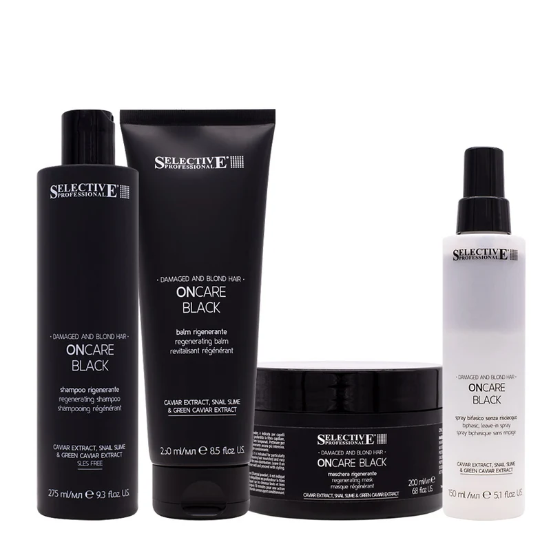 Selective Professional On Care Black Shampoo 275ml Balm 250ml Mask 200ml Spray 150ml