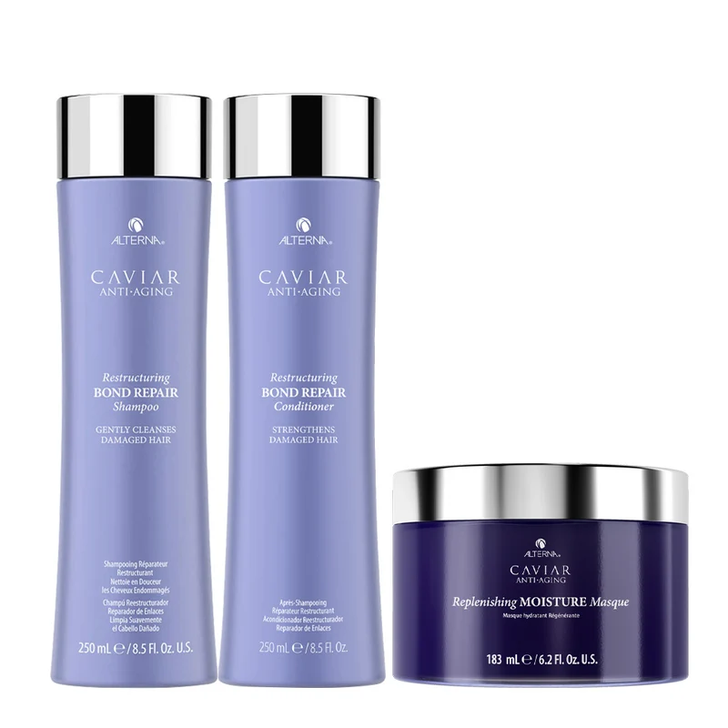 Alterna Caviar Restructuring Bond Repair Shampoo 250ml Conditioner 250ml Mask 169ml