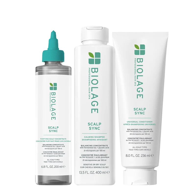 Biolage Professional Hair Spa Purifying Scalp Pre- Shampoo Calming Shampoo 400ml Condtioner 236ml - cuir chevelu irrité