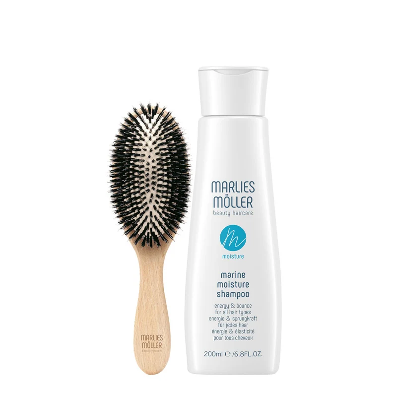 Marlies Möller Energy Travel All Round Hair Brush Marine Moisture Shampoo 200ml
