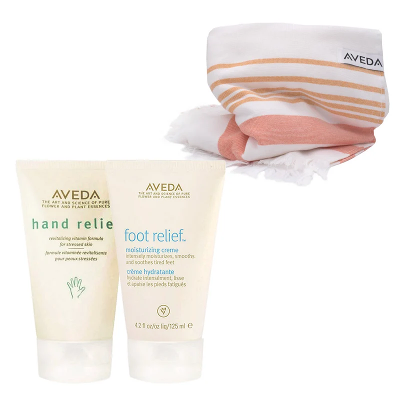 Aveda Hand Relief Moisturizing Creme 125ml Foot Relief Moisturizing Creme 125ml + Serviette en Coton Biologique GRATUITE