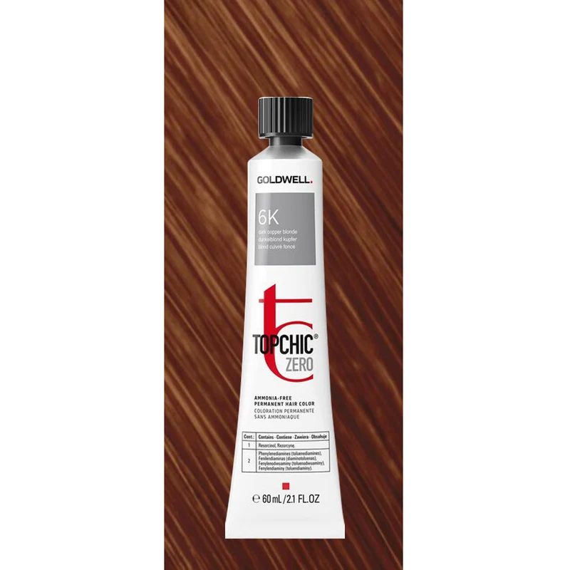 6K Topchic Zero Warm Reds Dark Copper Blonde Tb 60ml - coloration permanente sans ammoniaque
