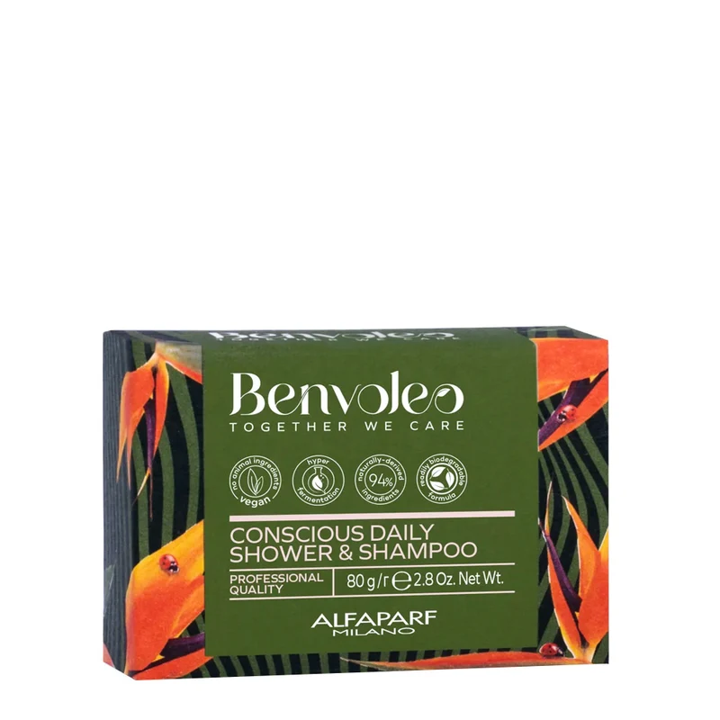 Alfaparf Milano Benvoleo Conscious Daily Shower & Shampoo 80gr - shampooing douche solide
