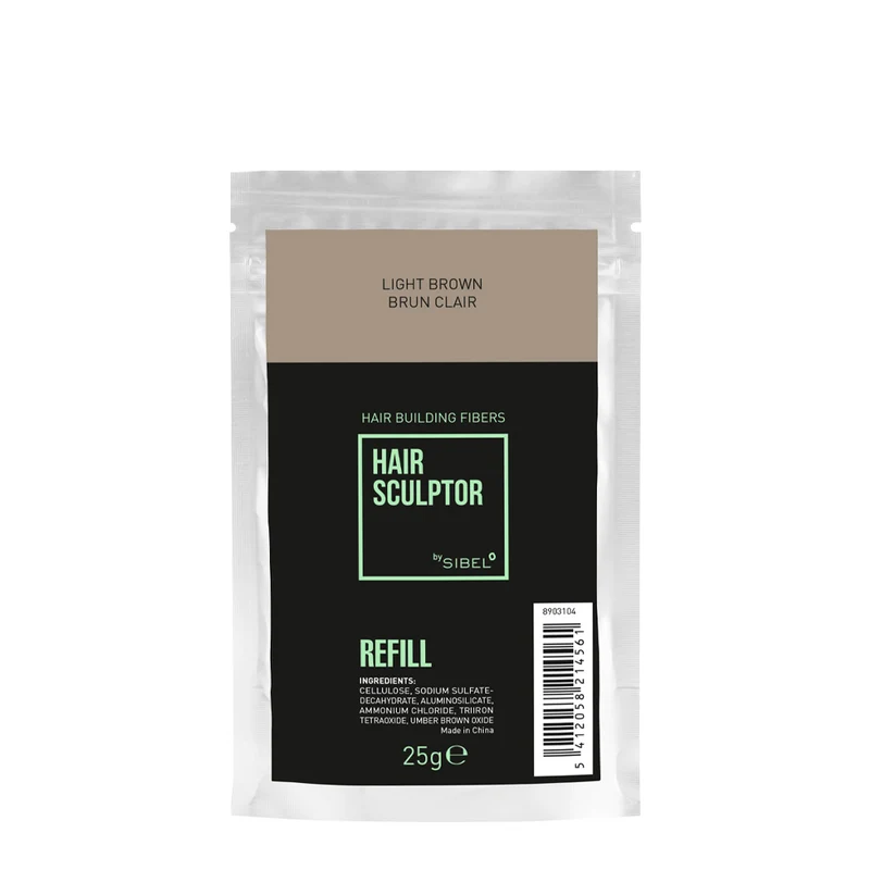 Sibel Hair Sculptor Hair Building Fibers Light Brown Refill 25gr - recharge fibres épaississantes