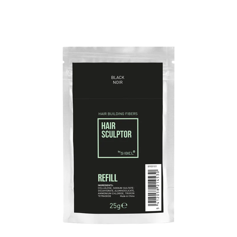 Sibel Hair Sculptor Hair Building Fibers Black Refill 25gr - recharge fibres épaississantes