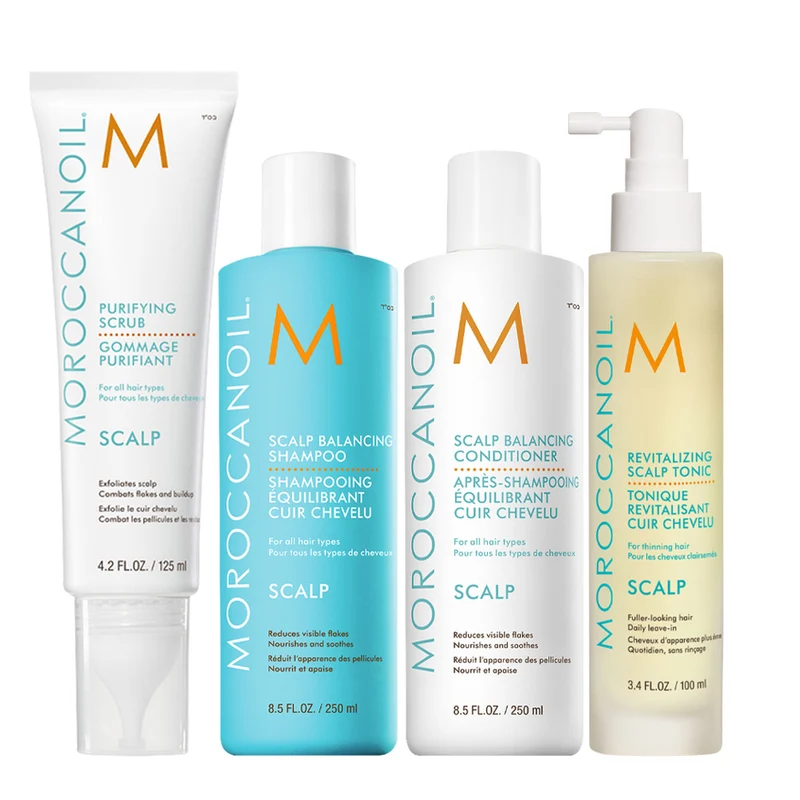 Moroccanoil Scalp Purifying Scrub 125ml Shampoo 250ml Conditioner 250ml Tonic Scalp 100ml