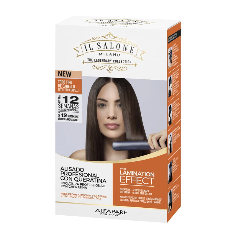 Alfaparf Milano Il Salone Straight Kit Linseed Oil - soin lissant pour tous types de cheveux