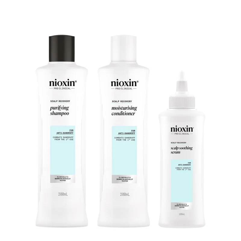Nioxin Scalp Recovery Kit Trifasico Shampoo 200ml Conditioner 200ml Serum 100ml - kit anti-pelliculaire