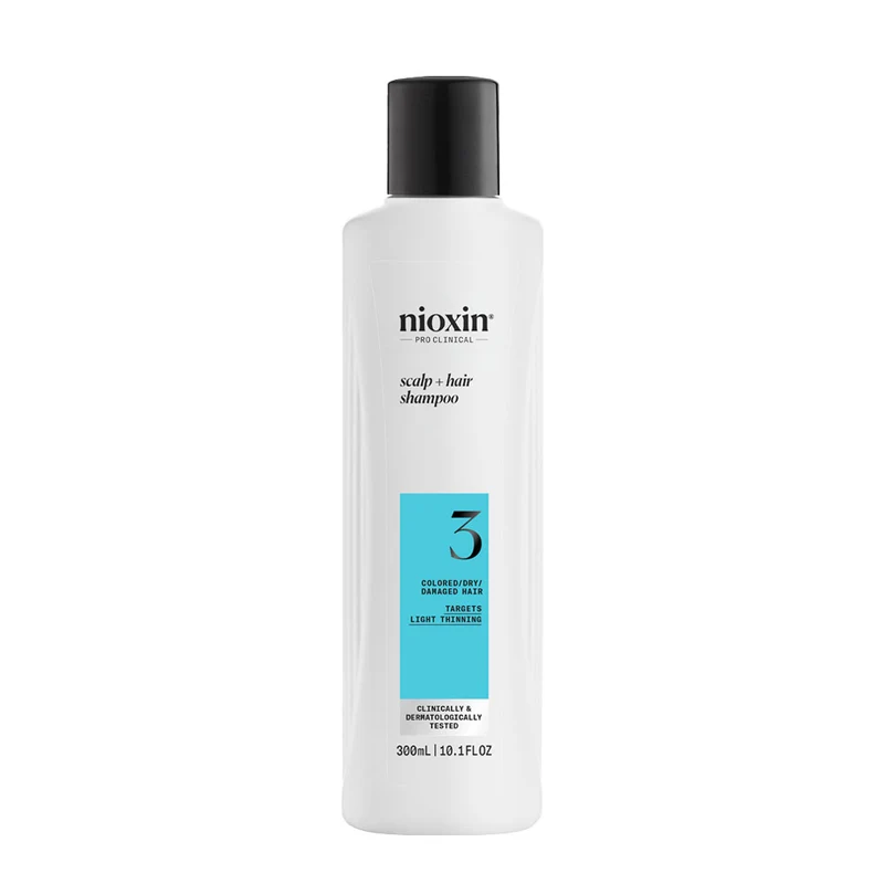 Nioxin Système 3 Scalp + Hair Shampoo 300ml - shampooing cheveux légèrement clairsemés