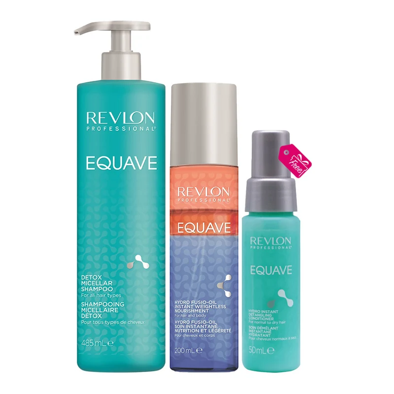 Revlon Equave Detox Micellar Shampoo 485ml Fusio-Oil 200ml + Conditioner 50ml GRATUIT