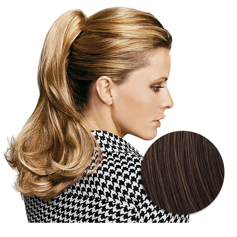 Hairdo Queue de cheval Ondulée R6/30H Clip Marron Moyen Cuivré 46cm - queue de cheval ondulée