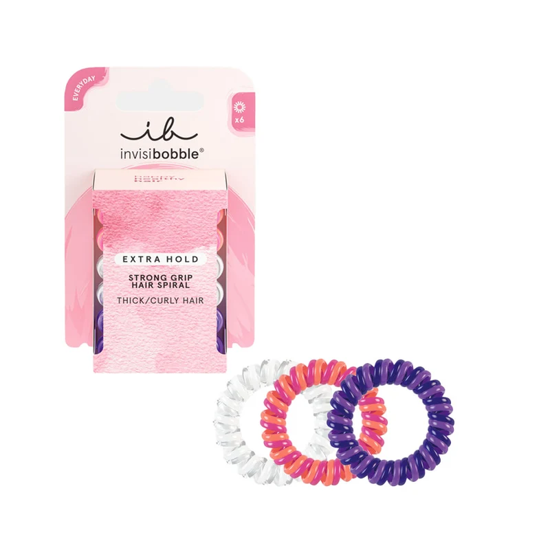 Invisibobble Extra Hold Twirl Boss 6pcs - élastiques double spirale
