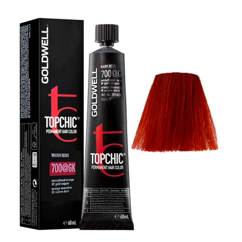Goldwell Topchic Tube 7OO@GK Sensational Orange Elumenated Or Cuivré 60ml - coloration permanente en tube