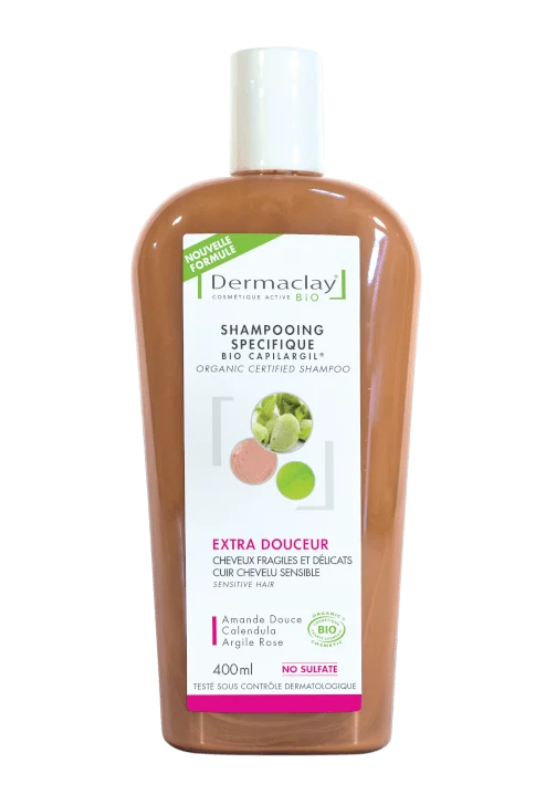 Shampoing Cuir chevelu Sensible argile rose-250ml-Dermaclay