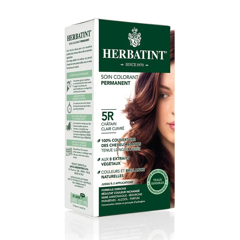 Coloration Chatain Clair Cuivré-5R-170ml-Herbatint