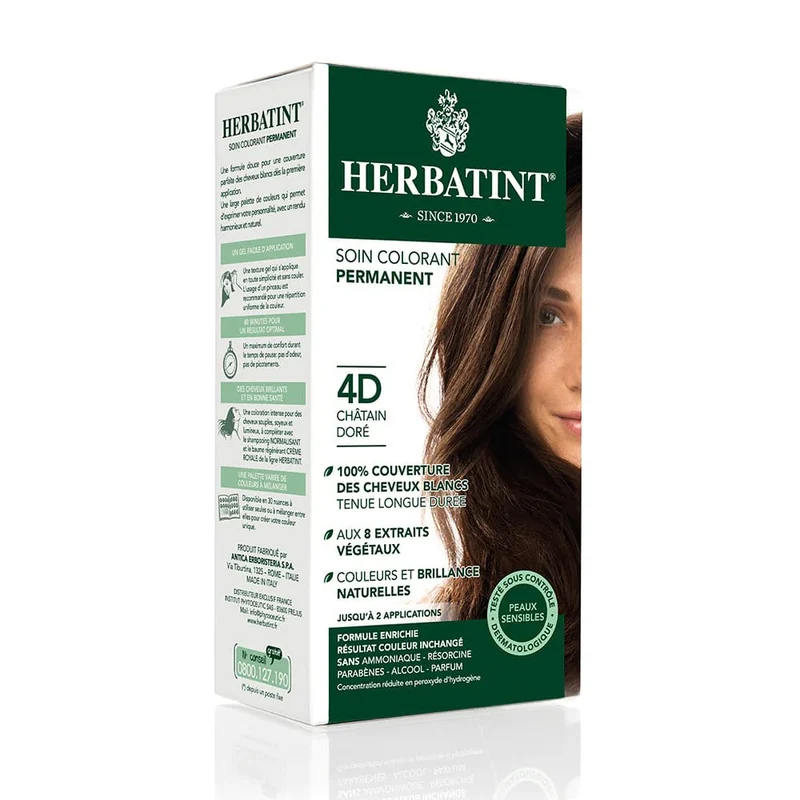 Coloration Chatain doré 4D-170ml-Herbatint