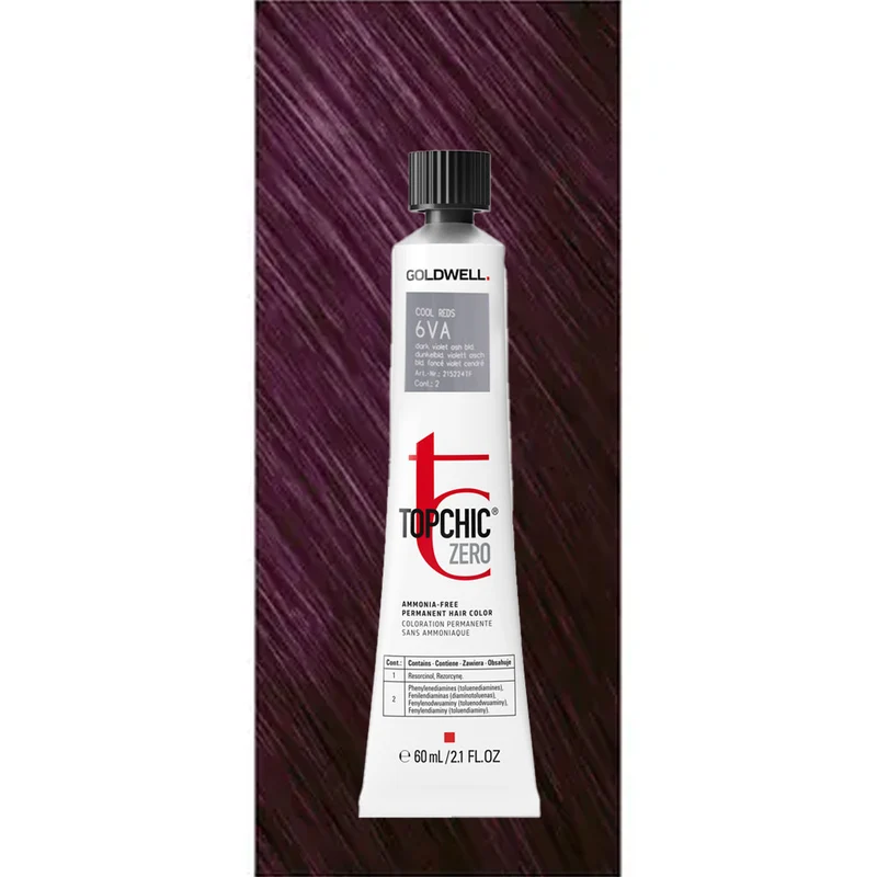 6VA Topchic Zero Cool Reds Dark Violet Ash Blonde tb 60ml - coloration permanente sans ammoniaque